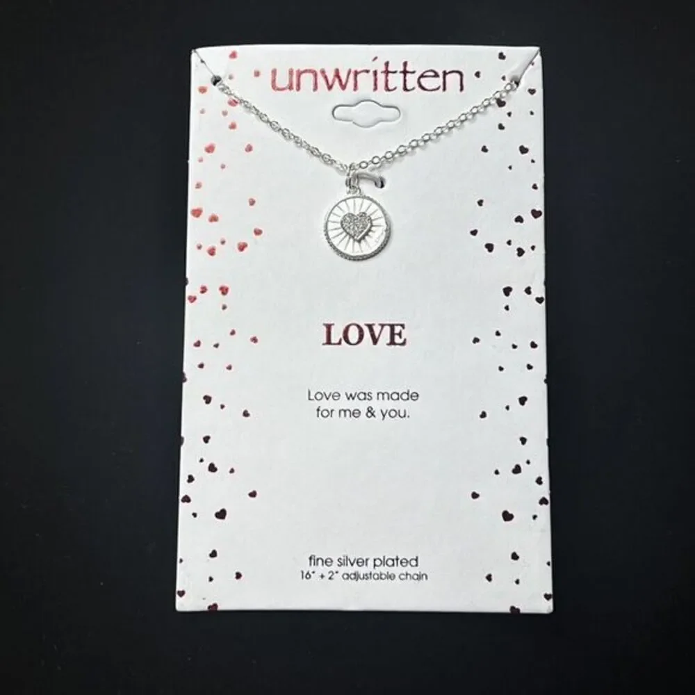 UNWRITTEN‎ LOVE Fine Silver Plated Chain Necklace 16